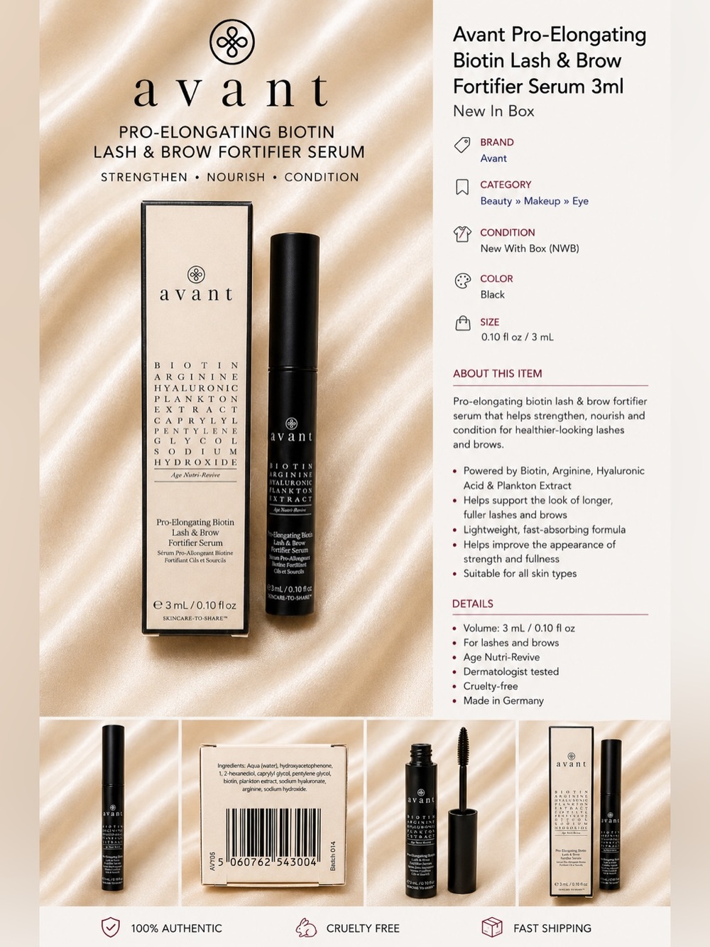 Avant Pro-Elongating Biotin Lash & Brow Fortifier Serum